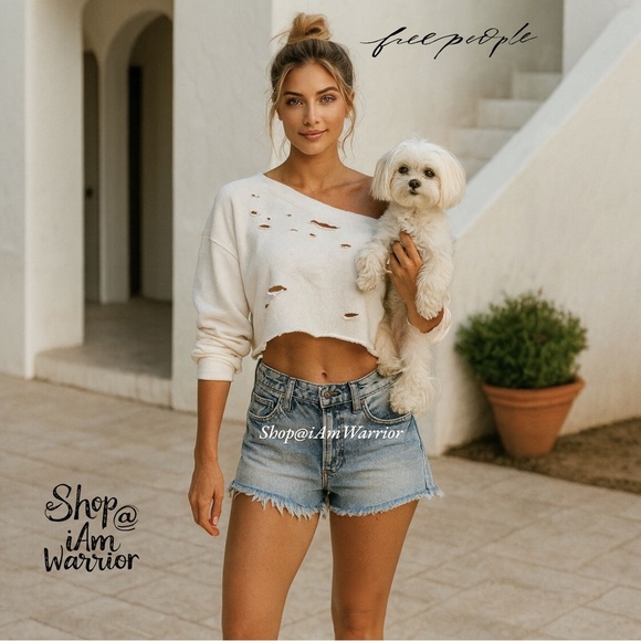 Free People high waisted frayed raw hem shorts *shop@iamwarrior - Picture 1 of 9